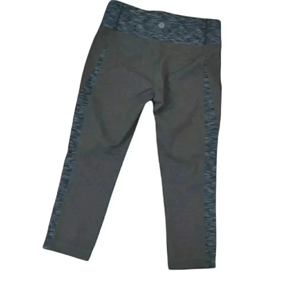 ATHLETA heathered grey crop leggings